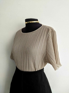 Camisa plissada lurex - loja online