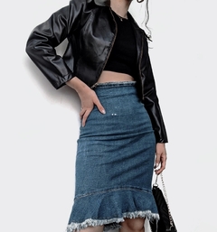 Saia jeans - Brechó Flash Back