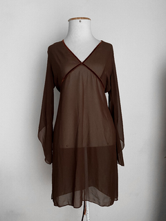 Vestido marrom CGC - Brechó Flash Back
