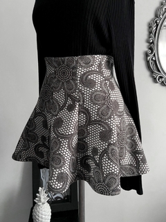 Saia cinza estampada - loja online