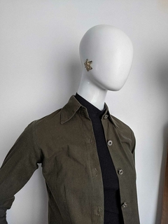 Camisa alongada verde militar