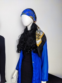 Camisa alongada azul - loja online