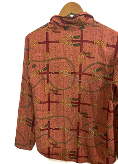 camisa floral terracota - Brechó Flash Back