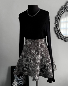 Saia cinza estampada - comprar online