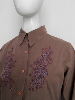 Camisa verde militar bordada - comprar online