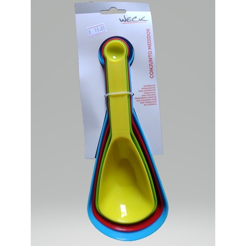 Conjunto Medidor Plástico De Xícaras E Colheres Com 4 Peças Weck