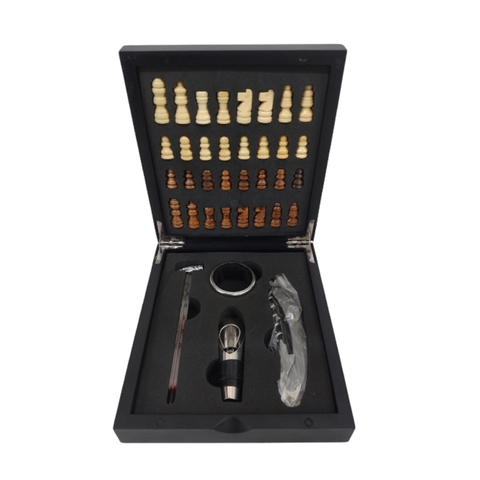 Conjunto Para Vinho Jogo De Xadrez Mimo