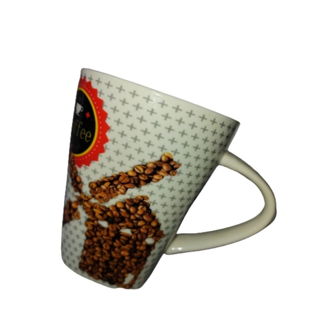 Caneca Em Cerâmica Quadrada Decorada Cities 340 ml Bella Tavola