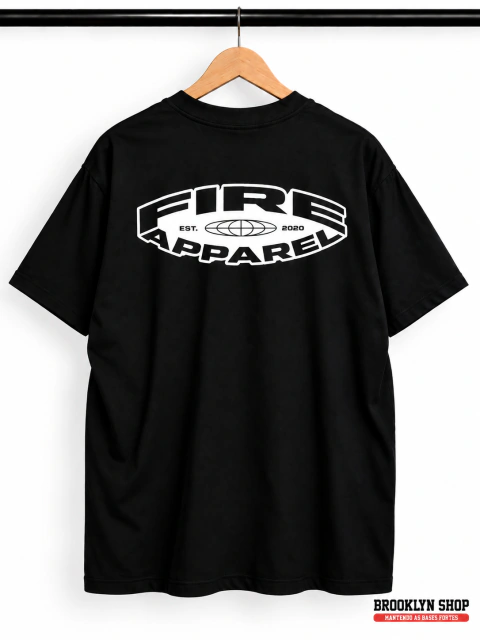 Camiseta Básica Fire Global Logos (Preto)