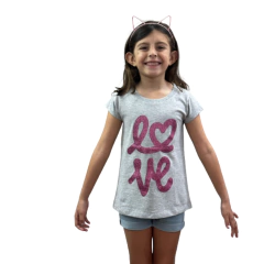 Remera Manga Corta LOVE Gris - comprar online