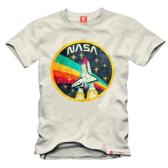 Remera NASA Manga Corta Blanca