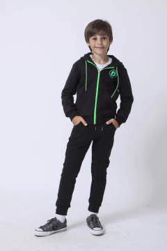 Pantalón frisado Clásico Negro Fit - mechugutierrezkids