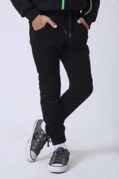 Pantalón frisado Clásico Negro Fit en internet