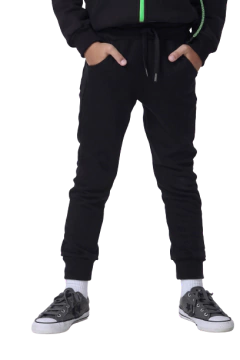 Pantalón frisado Clásico Negro Fit