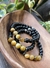 Pulsera Elástica de Obsidiana y Ojo de Tigre