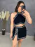 CONJUNTO SAIA E CROPPED COM APLICAÇAO - Selma Braga Modas