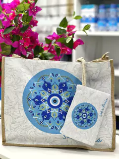 Bolsa de juta com necessaire