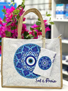 Bolsa de juta com necessaire na internet