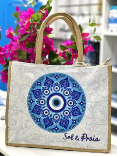 Bolsa de juta com necessaire - O GREGO STORE