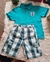Conjunto Infantil Hering Kids tam 8 Camisa Polo Bermuda Xadrez