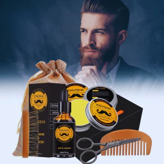 Kit para Tratamento de Barba e Bigode (ENVISHA) – 100% Natural