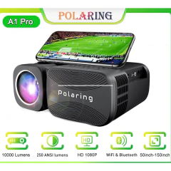 Projetor (Polaring A1 Pro) – 5G Wi-fi, 10000 Lúmens, 4K, Bluetooth 1080p.