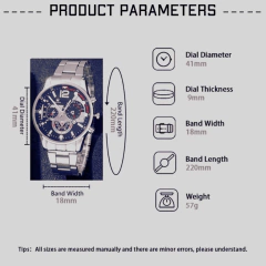 Imagem do Relógio Quartzo Masculino (GENEVA) com Pulseira Prata