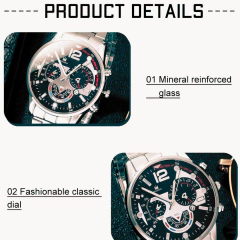 Relógio Quartzo Masculino (GENEVA) com Pulseira Prata - Presentes Mais
