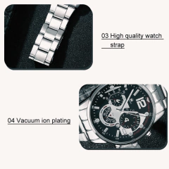 Relógio Quartzo Masculino (GENEVA) com Pulseira Prata - loja online