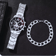 Relógio Quartzo Masculino (GENEVA) com Pulseira Prata na internet