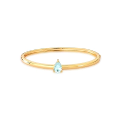 BRACELETE COM ZIRCÔNIA EM GOTA BRANCA BANHADO A OURO