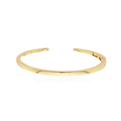 Bracelete Moderno Basico Dourado Liso no Banho Acetinado - comprar online