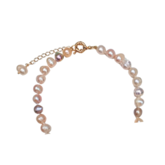 COLAR COM PEROLAS OVAIS BARROCA INTERCALADO CORES REDONDO BANHADO A OURO - comprar online