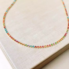 COLAR LONGO COM ZIRCÔNIA COLORS BANHADO A OURO na internet