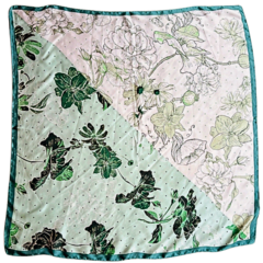 LENÇO QUADRADO FLORAL TONS DE VERDE - comprar online