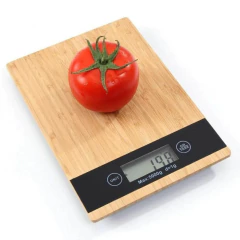 Balança Digital De Cozinha Multifuncional 5kg Com Tampo de Bambu Balança Doméstica Retangular Fitness Confeitaria e Culinária Visor LCD Grande Cim - comprar online