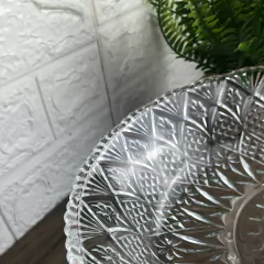 Fruteira De Mesa Toffe Recipiente Organizador De Frutas Centro de Mesa Vidro Cristalino Incolor Gourmet Decorado Alta Com Pé 33 cm Em Casa Tem - comprar online