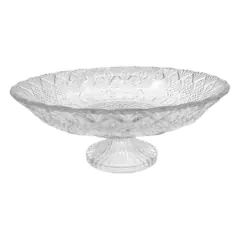 Fruteira De Mesa Toffe Recipiente Organizador De Frutas Centro de Mesa Vidro Cristalino Incolor Gourmet Decorado Alta Com Pé 33 cm Em Casa Tem - comprar online