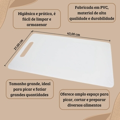 Tábua De Corte Multiuso PVC Branca Tábua de Cozinha Para Cortar e Fatiar Carnes e Legumes Placa Culinária Grande 43 x 27 cm Ingá na internet