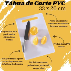 Multiuso PVC Branca Tábua de Cozinha Para Cortar e Fatiar Carnes e Legumes Placa Culinária Média 33 x 20 cm Ingá na internet