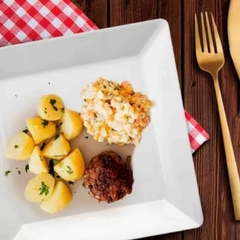 Kit 10 Pratos Quadrado de Melamina Branco Jogo de 10 Pratos Rasos De Plástico Para Refeições Conjunto De Pratos 25 cm Para Buffet Restaurante Bestfer - loja online
