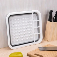 Escorredor De Pratos Retrátil de Silicone Escorrer Louças Copos e Talheres Silicone Dobrável Para Pia Prático e Fácil de Guardar 38x30cm Hai Brasil