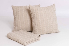Manta sofá Tricô Pezeira cama Queen com 2 capas de almofadas - comprar online