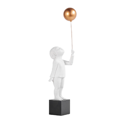 Escultura Menino com Balão dourado