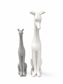 Escultura cachorro em cerâmica
