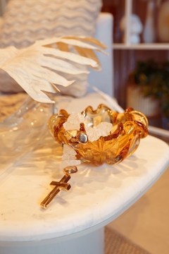 Colar crucifixo Cristal transparente - Charmin Decorações 