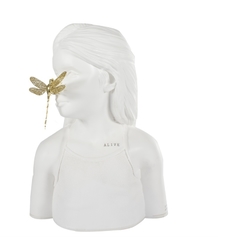 Escultura Busto Menina Libélula | branca - comprar online