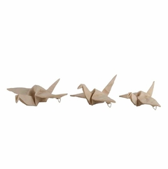 Esculturas de Pássaros de Origami feitas em resina
