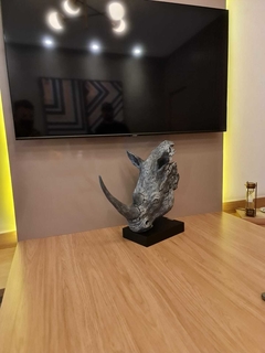 Escultura Cabeça de Rinoceronte - Charmin Decorações 