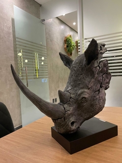 Escultura Cabeça de Rinoceronte - loja online